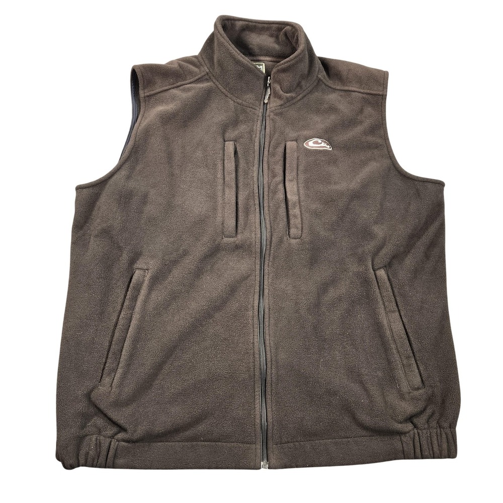 Drake Vest Mens 3XL Brown Fleece Full Zip Lined Waterfowl Hunting Outdoor